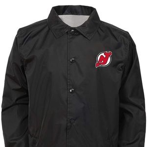NHL New Jersey Devils Youth Boys Bravo Coaches Jacket, Black Medium 10/12